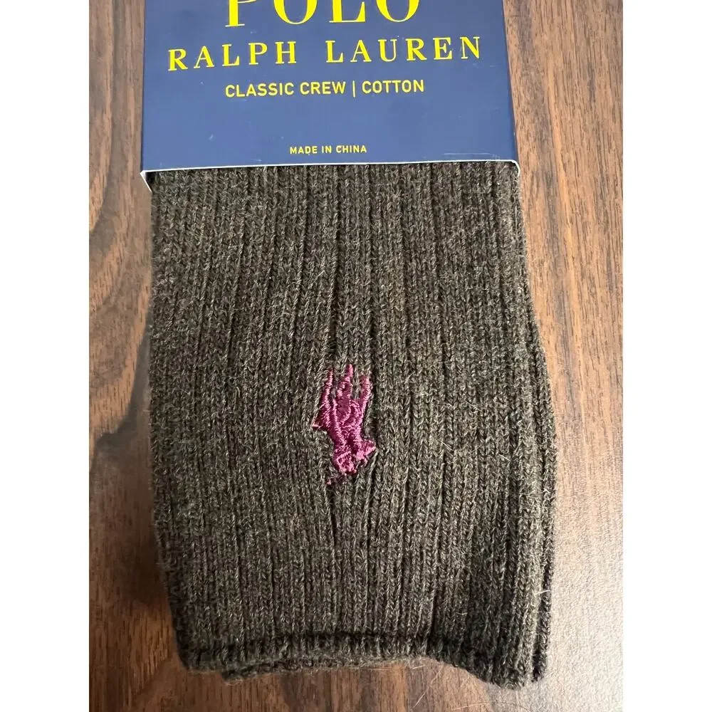 NWT Polo Ralph Lauren Mens 10-13 Old Money Academia Equestrian Staple Crew Socks